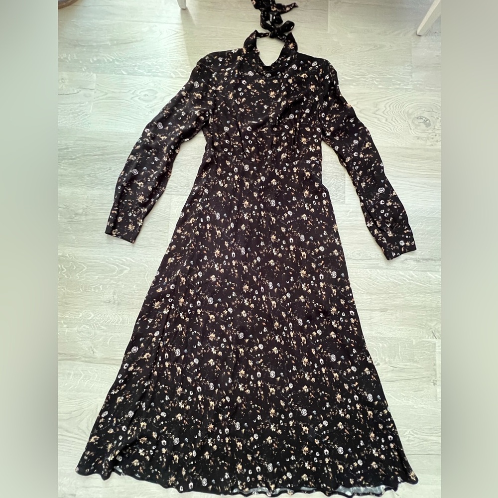IRO Dress Floral Mock Neck Long Sleeve M